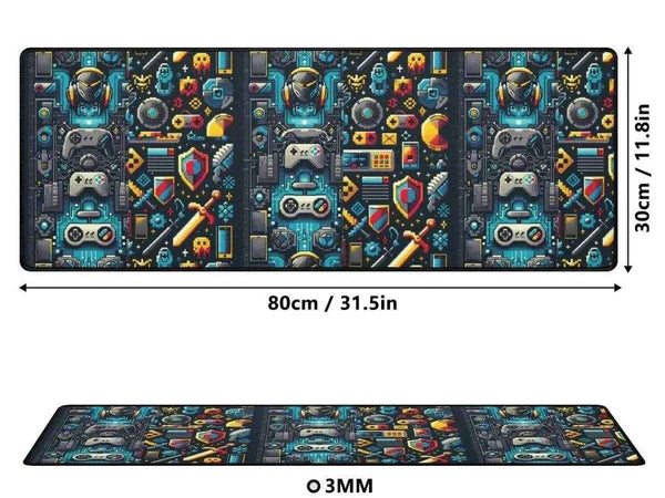 Retro Gaming Desk Mat | Pixel Art Gamer Mouse Pad