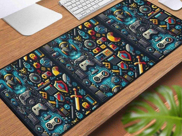 Retro Gaming Desk Mat | Pixel Art Gamer Mouse Pad