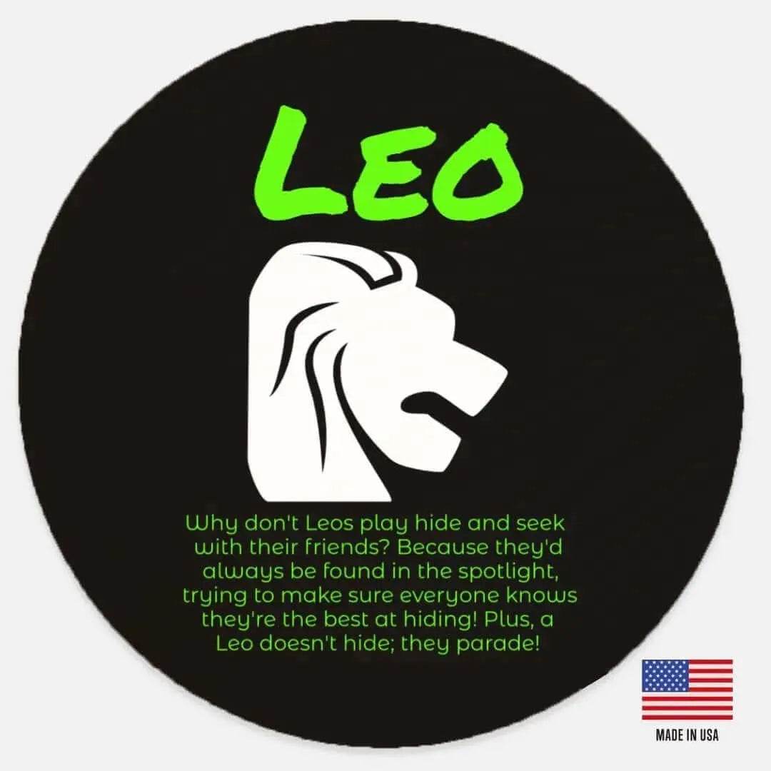 Funny Leo Zodiac Round Wood Sign