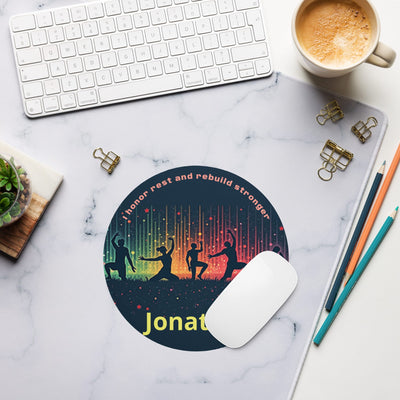 Yoga inspired Round mouse pad Main Perspective | Our Phoenix Rise