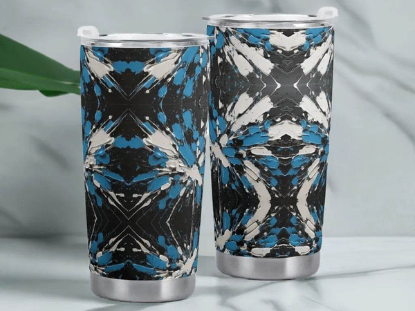 "Sapphire Noir" Abstract Tumbler | Iron Phoenix GHG - Iron Phoenix GHG