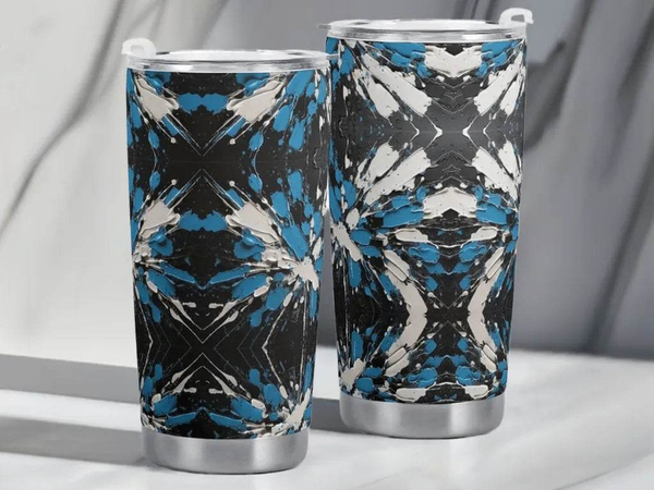"Sapphire Noir" Abstract Tumbler | Iron Phoenix GHG - Iron Phoenix GHG