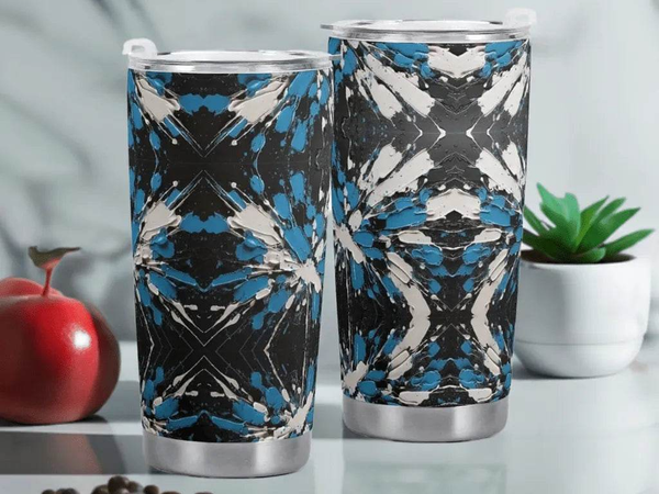 "Sapphire Noir" Abstract Tumbler | Iron Phoenix GHG - Iron Phoenix GHG
