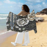 Artistic Print Sarong Beach Cover-Up - Gothic Rose Stained Glass Print | Our Phoenix Rise