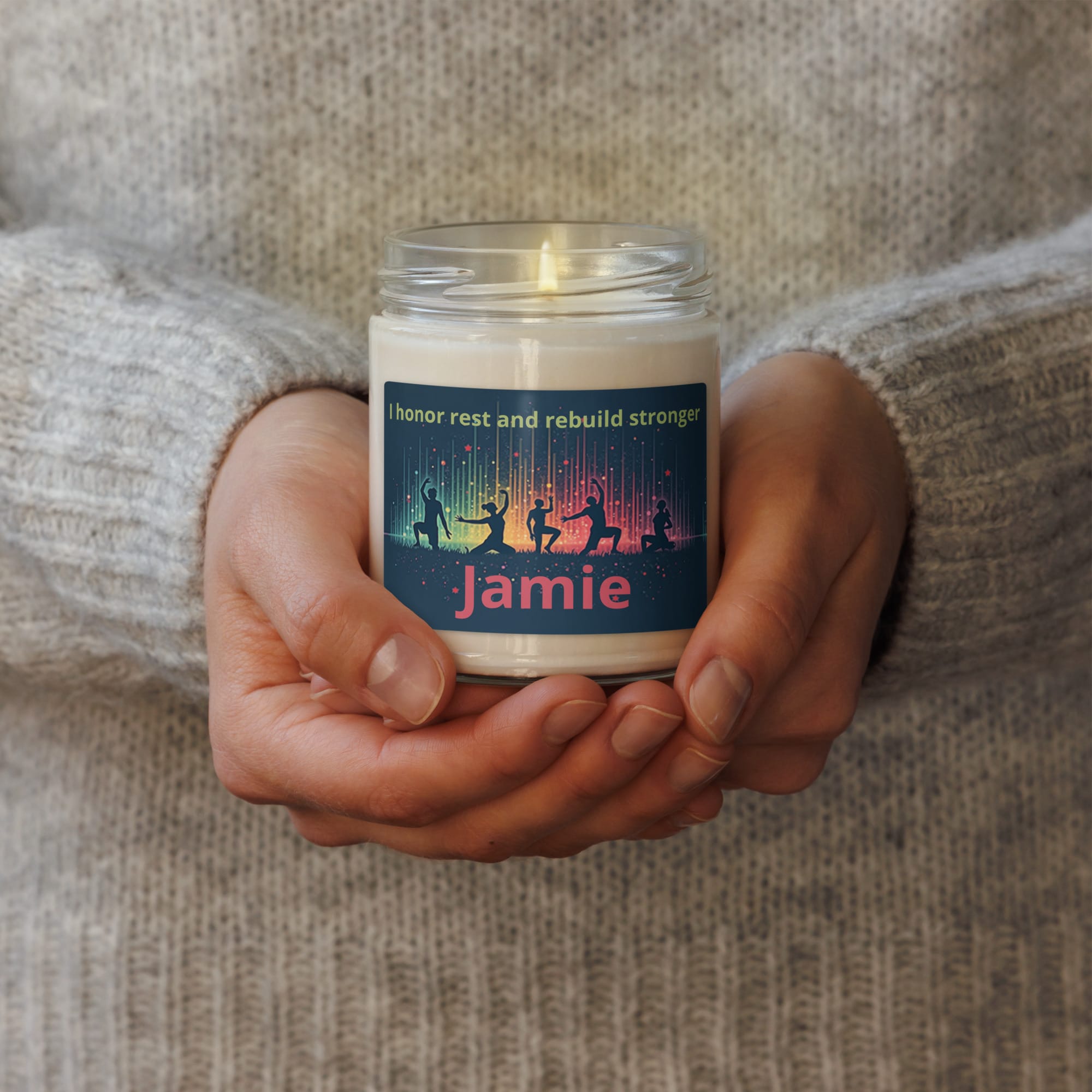 Personalized Yoga Scented Soy Candle