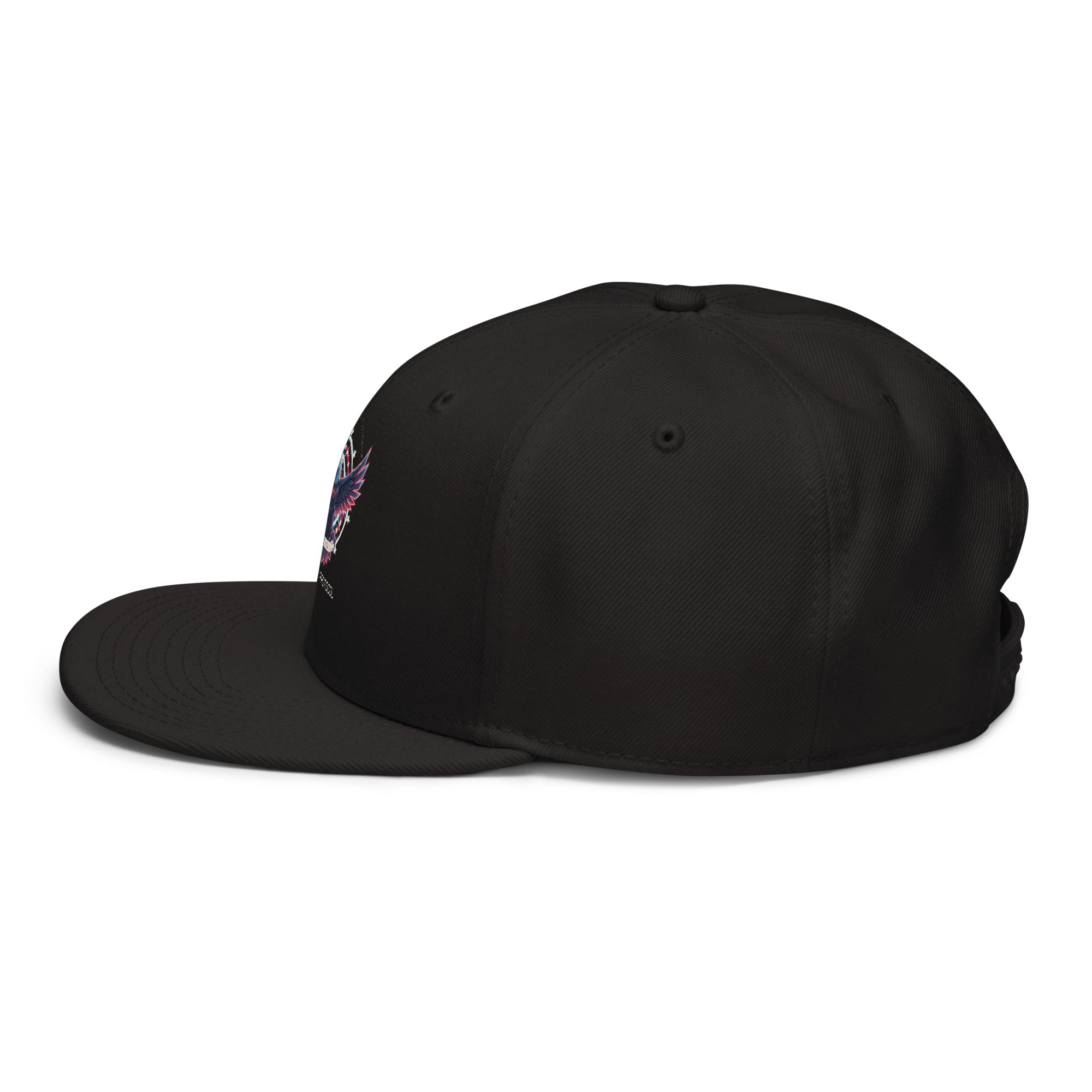 American Eagle Freedom Protocol Snapback Hat - Black left side view | Our Phoenix Rise