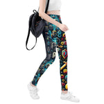 Retro Gaming Pixel Art Leggings - rear side view on model | Our Phoenix Rise