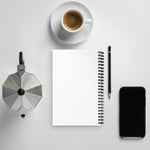 Unicorn Spiral Notebook Dotted Pages - Back cover angled view | Our Phoenix Rise