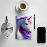 Unicorn Spiral Notebook Dotted Pages - Overhead view with coffee and phone | Our Phoenix Rise