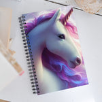 Unicorn Spiral Notebook Dotted Pages - Close-up on wooden surface | Our Phoenix Rise