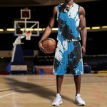 Paint Splatter Lounge Set - Blue Black White shorts set, | Our Phoenix Rise