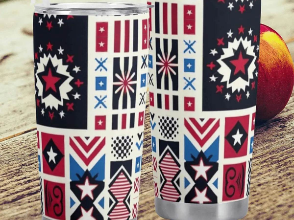 Patriotic Star Tumbler | 20oz Insulated Travel Mug - Iron Phoenix GHG