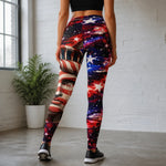 Statue of Liberty Leggings - Side Profile Lifestyle View | Our Phoenix Rise
