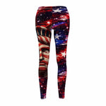 Statue of Liberty Leggings - Back View Red White Blue Stars | Our Phoenix Rise