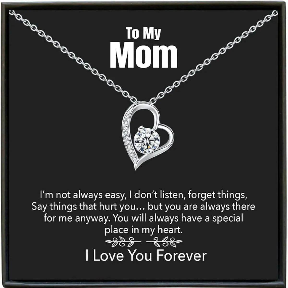 Personalized Heart Necklace for Mom Daughter Wife