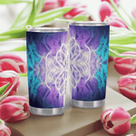 Ethereal Pattern Insulated Travel Mug - front view against marble | Our Phoenix Rise