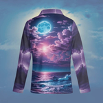 Long Sleeve Pajama Set Purple Sunset - Model Wearing | Our Phoenix Rise