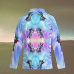 Long Sleeve Pajama Set Purple Sunset - Button-Up Shirt Detail | Our Phoenix Rise