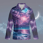 Long Sleeve Pajama Set Purple Sunset - Fabric Texture | Our Phoenix Rise