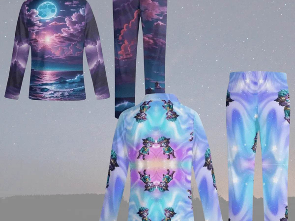 Purple Sunset Pajama Set | Little Monster Pajama Set - Iron Phoenix GHG