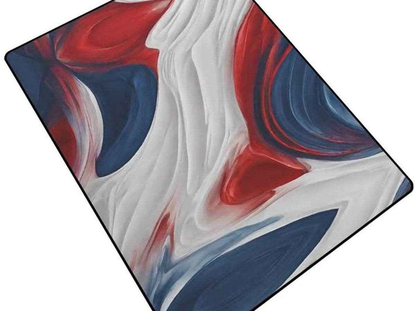 Patriotic Abstract Rug | Red White Blue Gaming Yoga Mat