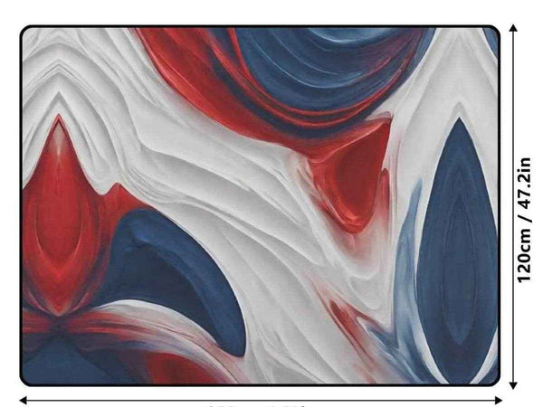 Patriotic Abstract Rug | Red White Blue Gaming Yoga Mat