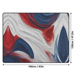 Patriotic Abstract Rug | Red White Blue Gaming Yoga Mat