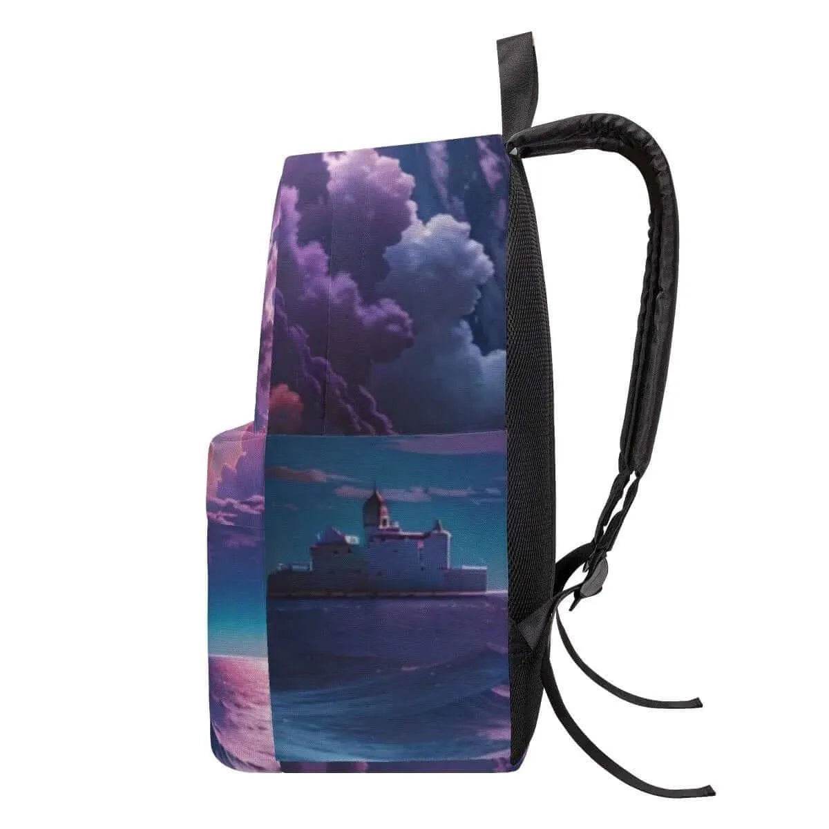 Purple Sunset Backpack | Calming Seascape School Bag - Iron Phoenix GHG