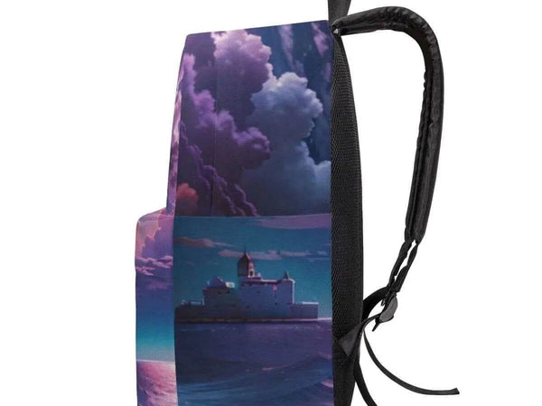 Purple Sunset Backpack | Calming Seascape School Bag - Iron Phoenix GHG