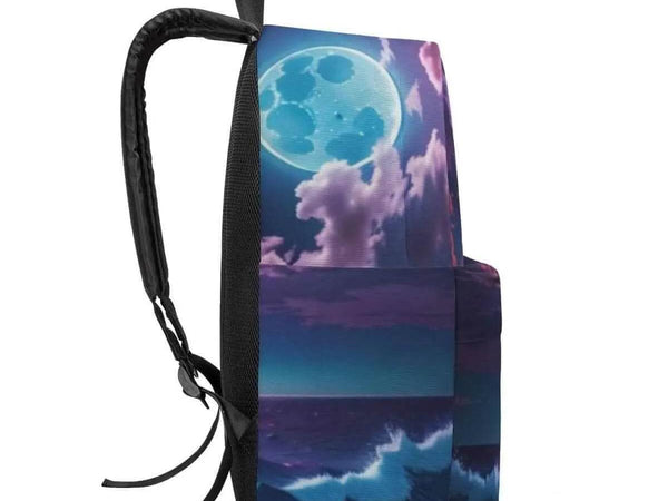 Purple Sunset Backpack | Calming Seascape School Bag - Iron Phoenix GHG