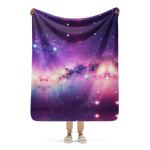 Purple Galaxy Sherpa Blanket - Draped Over Chair | Our Phoenix Rise