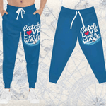 Blue Surfer Print Joggers - Fabric texture close-up | Our Phoenix Rise