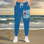 Blue Surfer Print Joggers - Ankle cuff detail | Our Phoenix Rise