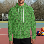 Survival Game Zip Hoodie | Pixel Block World Sweatshirt - Iron Phoenix GHG