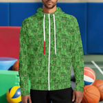 Survival Game Zip Hoodie | Pixel Block World Sweatshirt - Iron Phoenix GHG