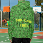 Survival Game Zip Hoodie | Pixel Block World Sweatshirt - Iron Phoenix GHG
