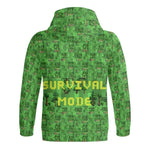Survival Game Zip Hoodie | Pixel Block World Sweatshirt