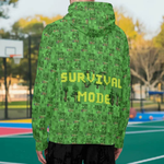 Survival Game Zip Hoodie | Pixel Block World Sweatshirt - Iron Phoenix GHG