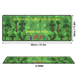 Block World Gaming Desk Mat - Overhead View Displaying Complete Pixelated Forest Design | Our Phoenix Rise