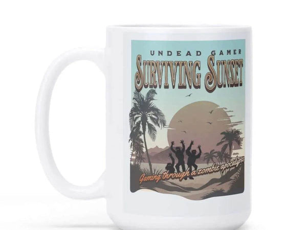 Zombie Survival Gamer Mug | Undead Sunset Coffee Cup - Iron Phoenix GHG
