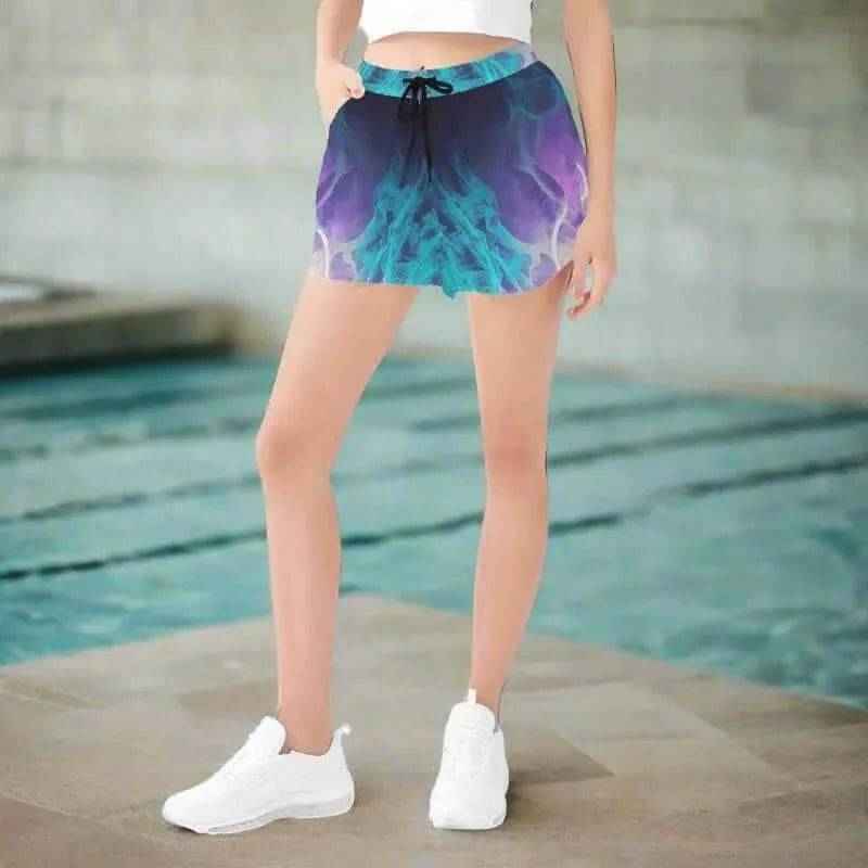 "Cosmic Flame" Teal Athletic Shorts| Iron Phoenix GHG