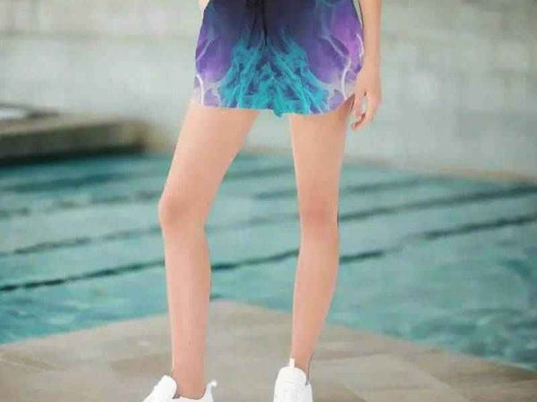 "Cosmic Flame" Teal Athletic Shorts| Iron Phoenix GHG