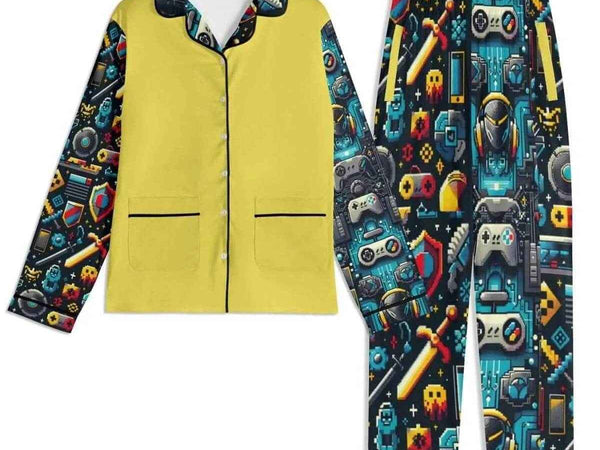 Custom Gamer Pajama Set | Personalized Retro Loungewear