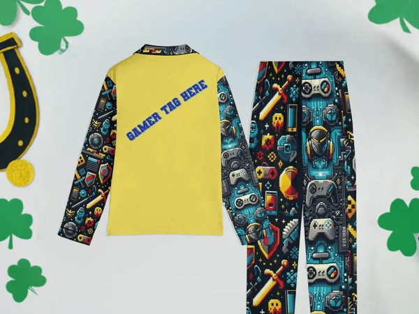 Custom Gamer Pajama Set | Personalized Retro Loungewear - Iron Phoenix GHG