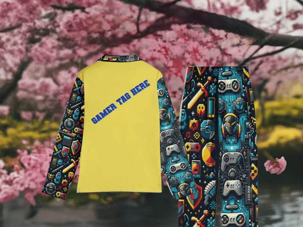 Custom Gamer Pajama Set | Personalized Retro Loungewear - Iron Phoenix GHG