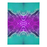 Teal Purple Sacred Geometry Throw Blanket - flat lay close up | Our Phoenix Rise