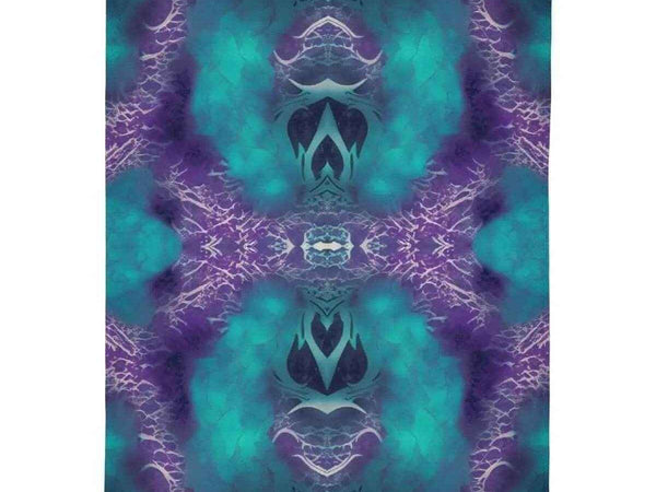 Dragon Heart Fleece Blanket | Teal Purple Abstract Throw