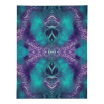Teal Purple Abstract Fleece Throw Blanket - Flat lay pattern detail | Our Phoenix Rise