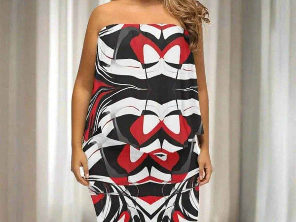 "Kinetic Swirl" Abstract Print Wrap Dress| Iron Phoenix GHG