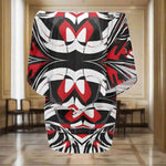 Kinetic Swirl Abstract Print Wrap Dress - Full Body Profile | Our Phoenix Rise